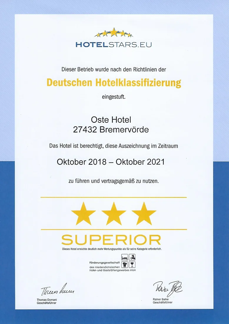 hotelklassifizierung oktober 2018 oktober 2021